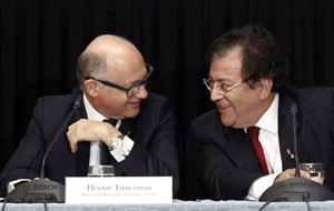 Timerman con Nicanor Duarte Frutos, ayer, en la reunión que se hizo junto con el gabinete de Paraguay. Foto: DyN  